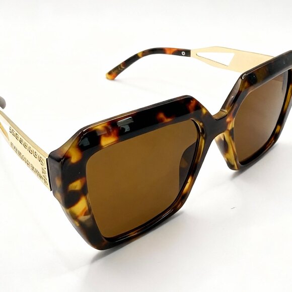 NEW Magestic Luxe Iconic Glam Trendy Designer Style Sunglasses - Tortoise - Picture 3 of 5